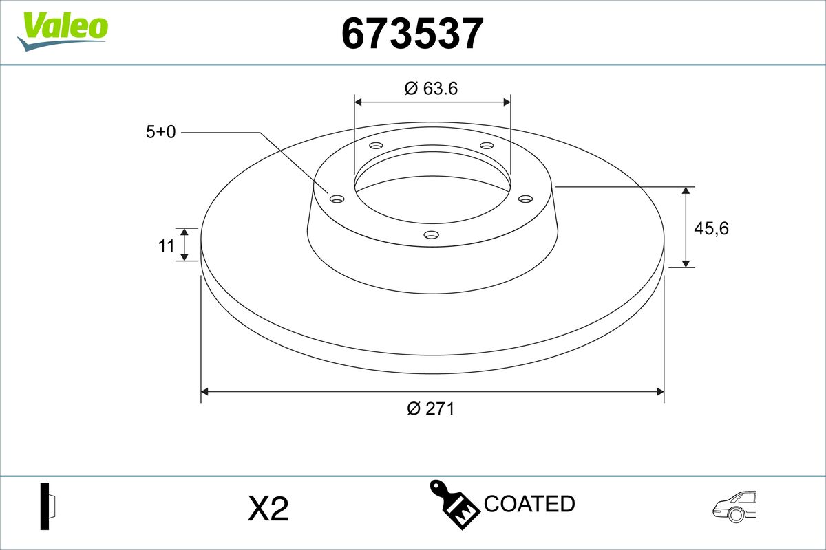 Brake Disc - 673537 VALEO